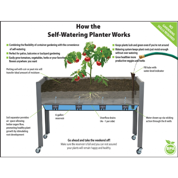 CedarCraft Self-Watering Elevated Spruce Planter