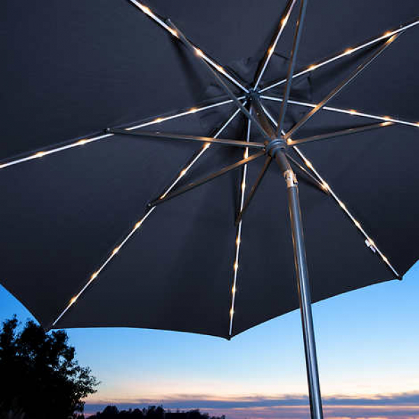 Sunvilla Round Solar LED Market Umbrella